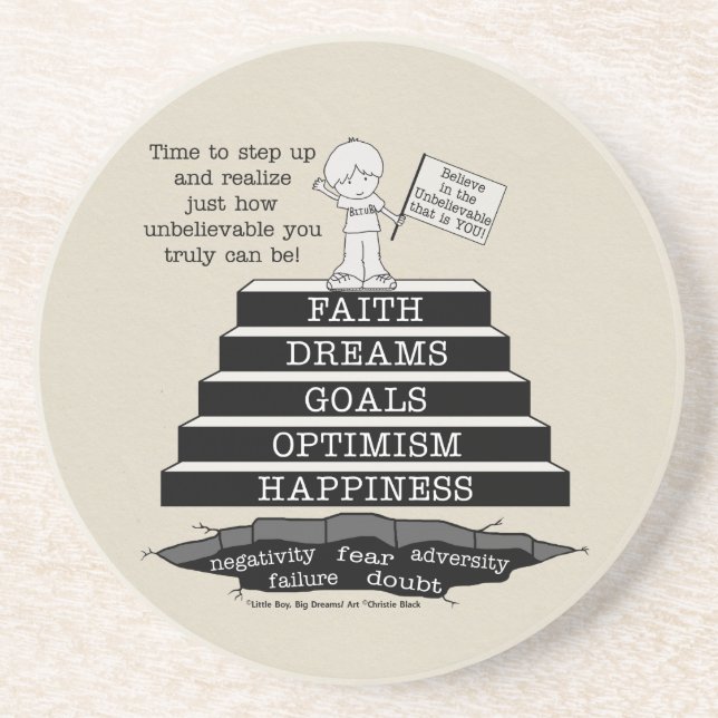 Step Up Sandstone Coaster (Front)