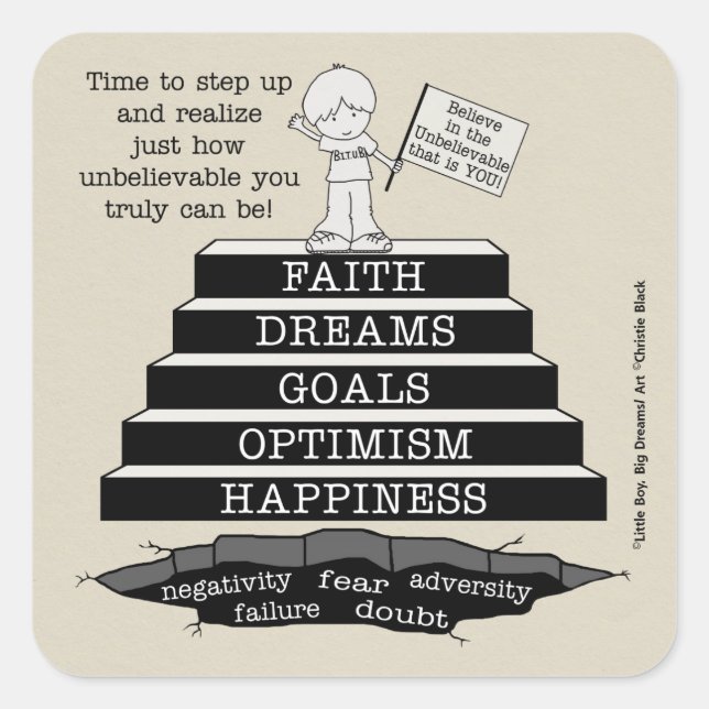 Step Up Square Sticker (Front)