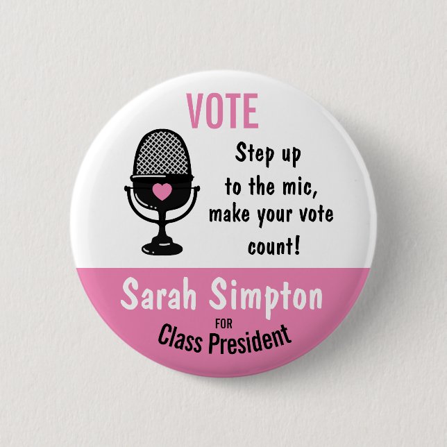 Step Up to the Mic – Make Your Vote Count! Event  Button (Front)