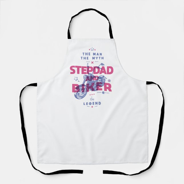 Stepdad and biker the man the myth the legend apron (Front)