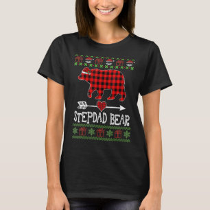 Stepdad Bear Santa Red Plaid Family Pajamas For Ch T-Shirt