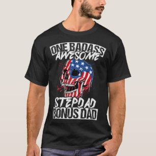 Stepdad Bonus Dad Vintage US Flag Fun Best Step Da T-Shirt