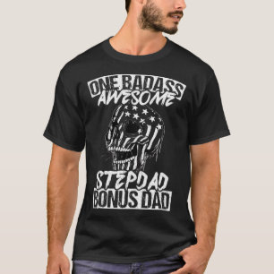 Stepdad Bonus Dad Vintage US Flag Fun Best Step Da T-Shirt