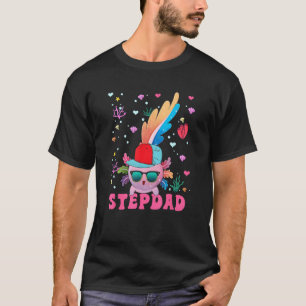 Stepdad Cute Axolotl Sunglasses Wearing Cap Costum T-Shirt