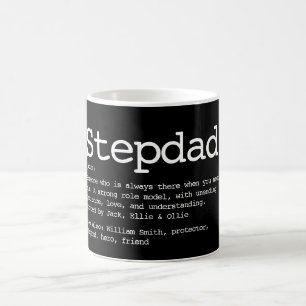 Stepdad Definition Black And White Coffee Mug