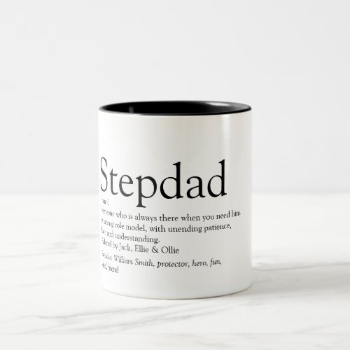Stepdad Definition Fathers Day Modern Fun Two_Tone Coffee Mug