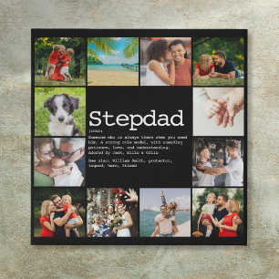 Stepdad Definition Photo Collage Faux Canvas Print