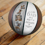 Stepdad Father's Day Photo Basketball<br><div class="desc">Stepdad basketball featuring a 5 family photo collage,  the message "you're the dad that stepped up",  a personalized message that you can keep or change to your own,  a cute gray heart,  and your childrens names.</div>