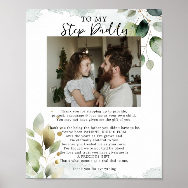 Stepdad Gift from Step Daughter Poster (Front)