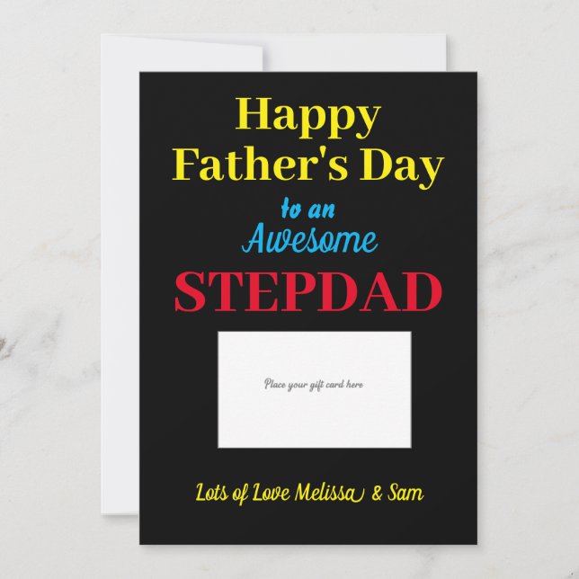 Stepdad Happy Father's Day Gift Card Holder (Front)