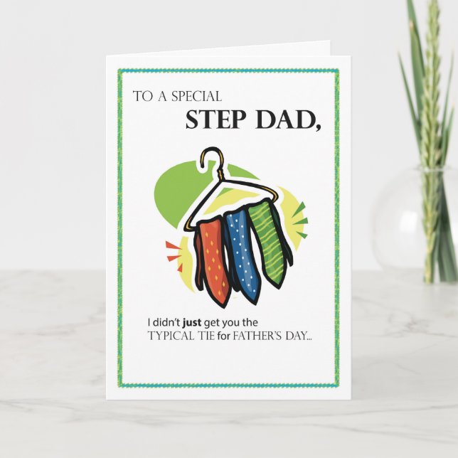 Stepdad, Humorous Father's Day Ties Card (Front)
