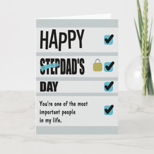 Stepdad Important People Happy Fathers Day  Card