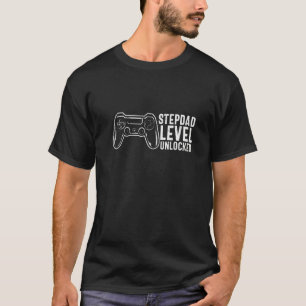Stepdad Level Unlocked Game Gaming Fathers Day Ga T-Shirt