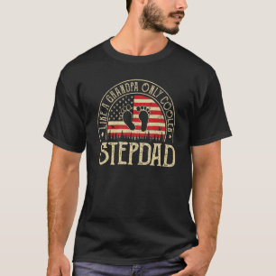 Stepdad Like A Grandpa Only Cooler Men Retro Papa T-Shirt