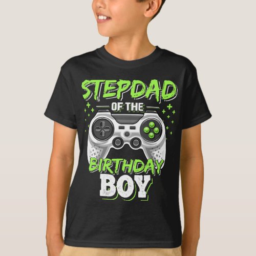 Stepdad of Birthday Boy Matching Video Game Birthd T_Shirt