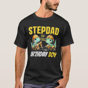 Stepdad Of The Birthday Boy Construction Worker Bi T-Shirt