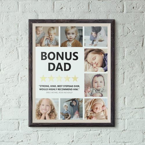 Stepdad Rating  Bonus Dad Photo Collage Foil Prints