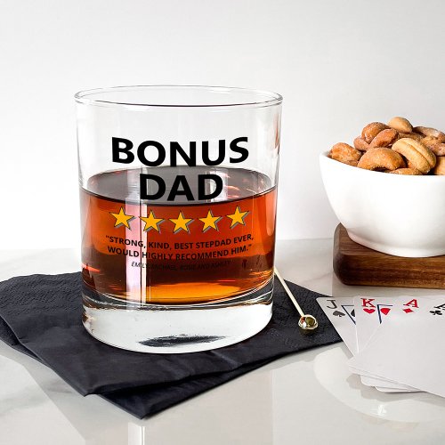 Stepdad Review Bonus Dad Whiskey Glass