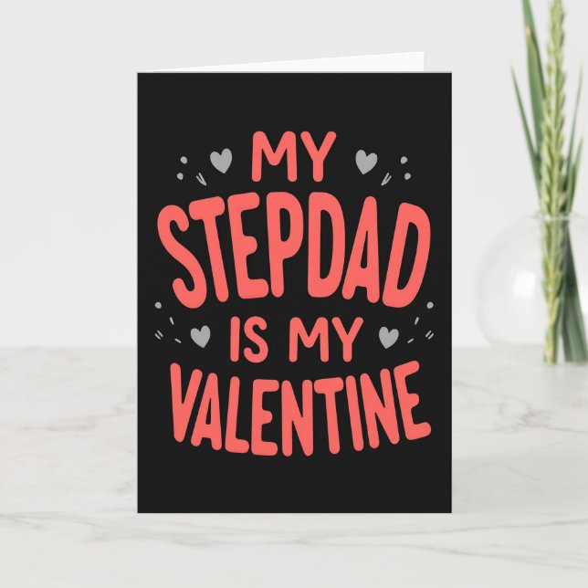 Stepdad Valentine Embossed Heart Card (Front)