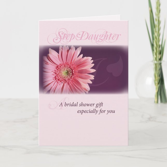 Stepdaughter, Bridal Shower Pink Daisy Invitation (Front)