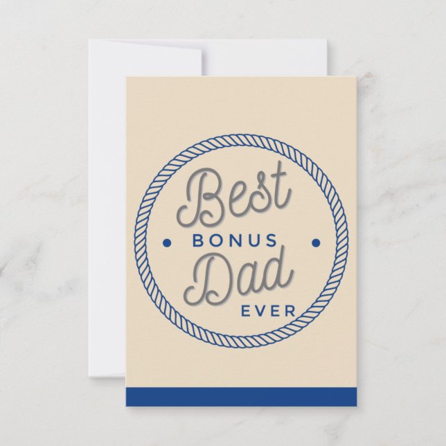 Stepfather Fathers day Cards,Beige Best Bonus Dad  Card (Front)