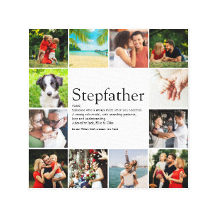 Stepfather, Stepdad Definition 12 Photo Collage Canvas Print