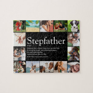 Stepfather, Stepdad Definition 14 Photo Black Jigsaw Puzzle