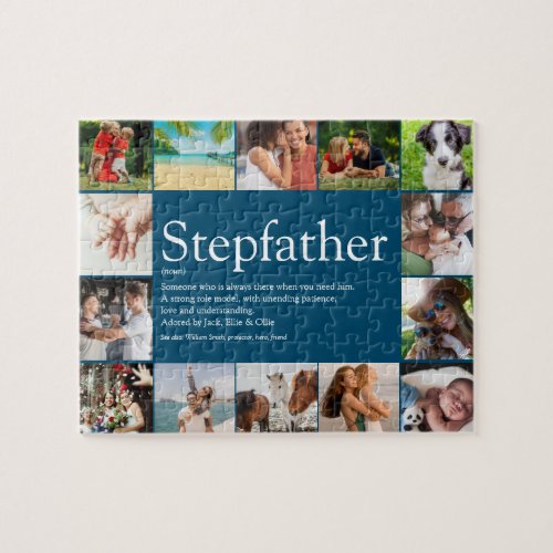 Stepfather Stepdad Definition 14 Photo Blue Jigsaw Puzzle