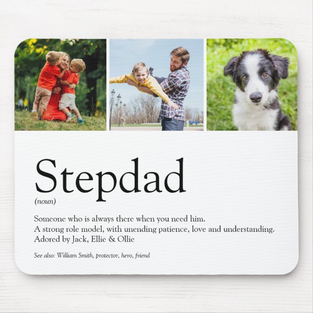 Stepfather Stepdad Definition 3 Photo Fun Modern Mouse Pad (Front)