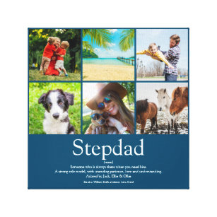 Stepfather, Stepdad Definition 6 Photo Fun Blue Canvas Print
