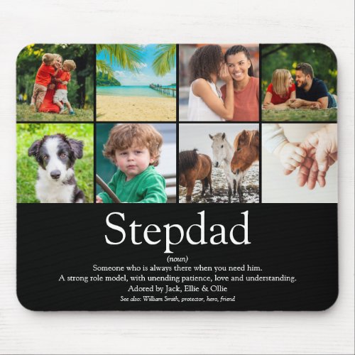 Stepfather Stepdad Definition 8 Photo Fun Black Mouse Pad
