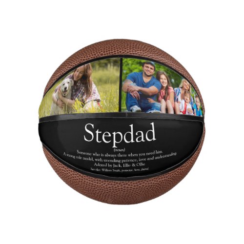 Stepfather Stepdad Definition Fun Photo Black Mini Basketball