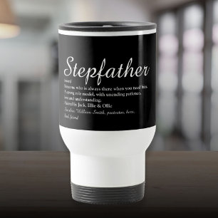 Stepfather Stepdad Definition Modern Script Travel Mug
