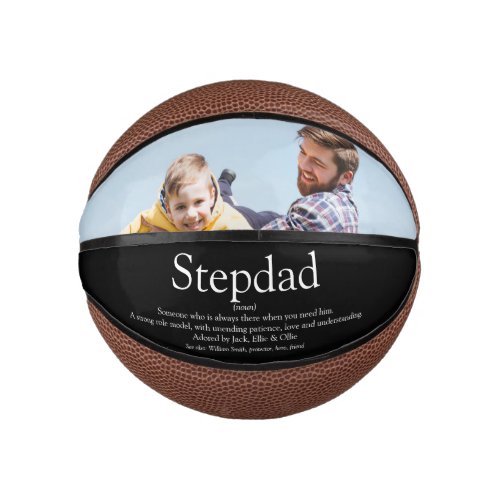 Stepfather Stepdad Definition Photo Fun Black Mini Basketball