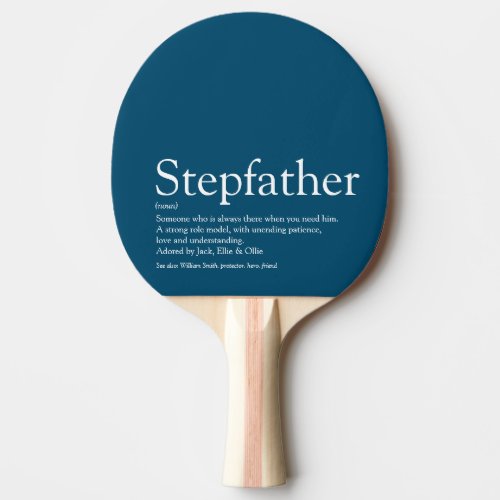 Stepfather Stepdad Fun Modern Blue Cool Ping Pong Paddle