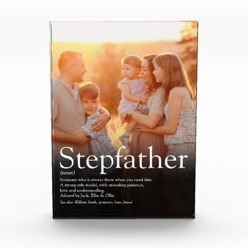 Stepfather Stepdad Quote Modern Fun Cool Photo Block