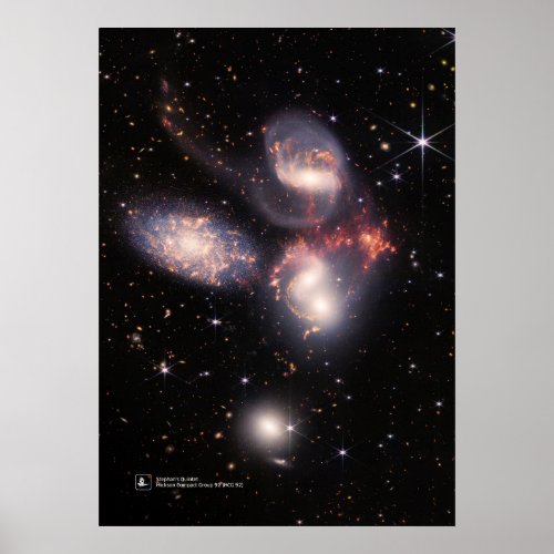 Stephans Quintet Hickson Compact Group 92 JWST Poster