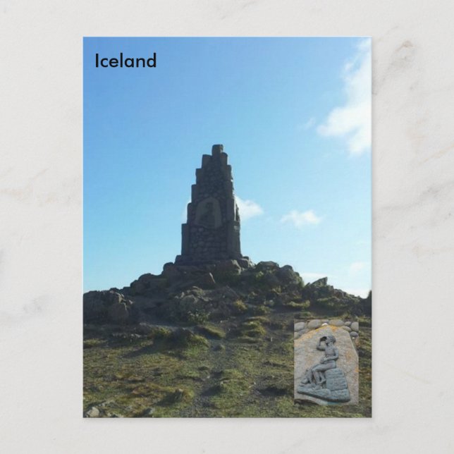 Stephan Stephansson monument at Vatnsskarð Iceland Postcard (Front)