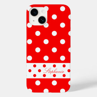 Stephanie - Cute Polka Dots With Your Name - Case-Mate iPhone 14 Case
