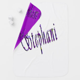 Stephanie, Name, Logo, Reversible Baby Blanket. Stroller Blanket