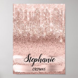 Stephanie Name Meaning Birthday 16th Bridal Rose Poster