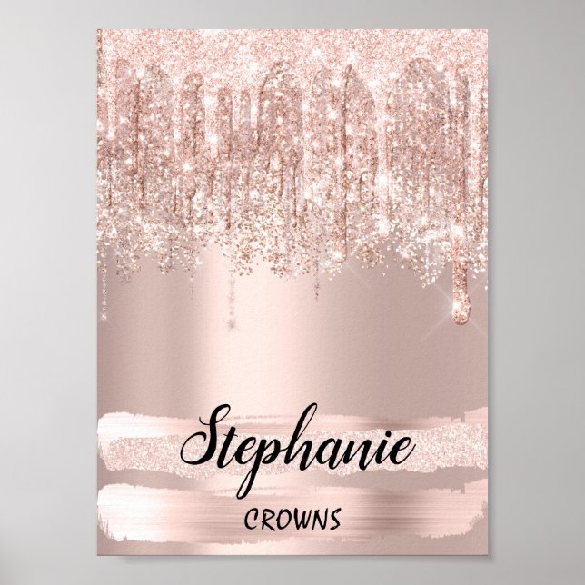 Stephanie Name Meaning Birthday 16th Rose Gift Poster (Front)
