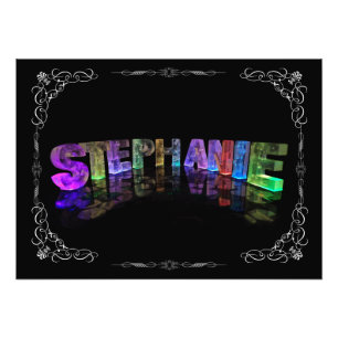 Stephanie - The Name Stephanie in 3D Lights (Phot Photo Print