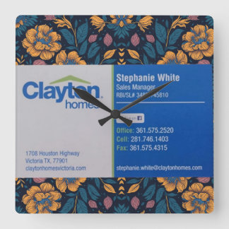 Stephanie White Clayton Homes Square Wall Clock