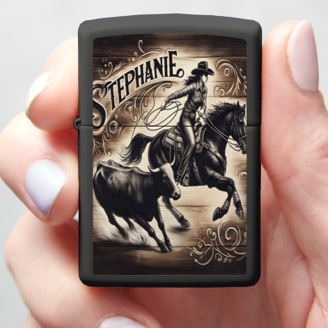 Stephanie's Rodeo Ride Zippo Lighter (In Hand)