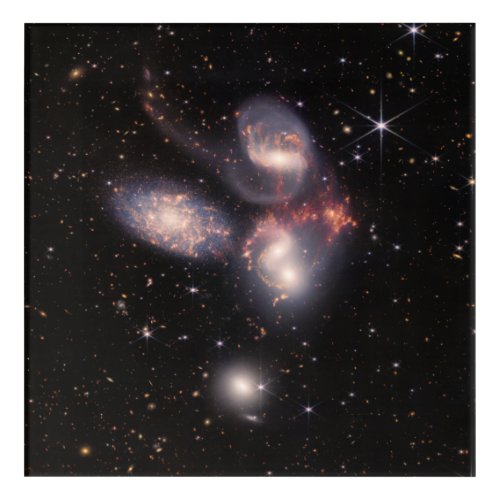 Stephans Quintet 5 Galaxies Deep Field James Webb Acrylic Print