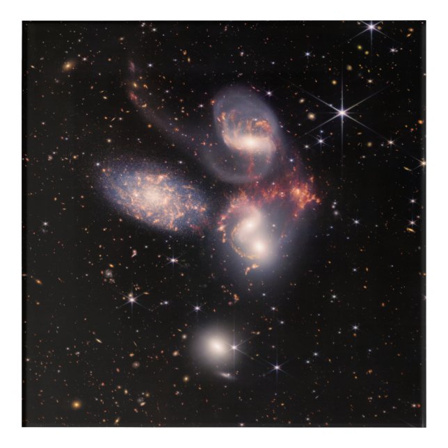 Stephan's Quintet 5 Galaxies Deep Field James Webb Acrylic Print (Front)