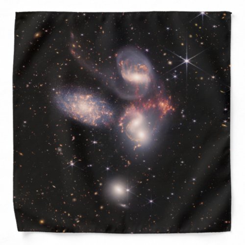 Stephans Quintet 5 Galaxies Deep Field James Webb Bandana