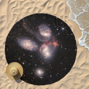 Stephan's Quintet 5 Galaxies Deep Field James Webb Beach Towel
