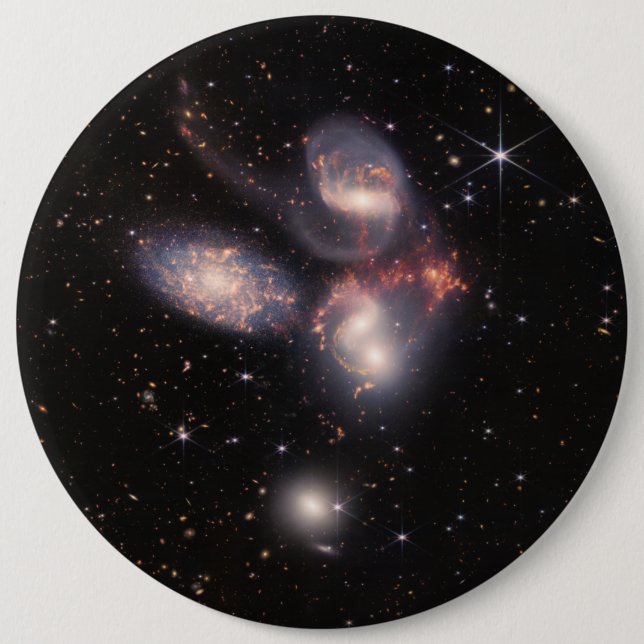 Stephan's Quintet 5 Galaxies Deep Field James Webb Button (Front)
